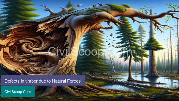 Defects in timber due to Natural Forces