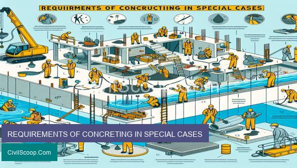 REQUIREMENTS OF CONCRETING IN SPECIAL CASES
