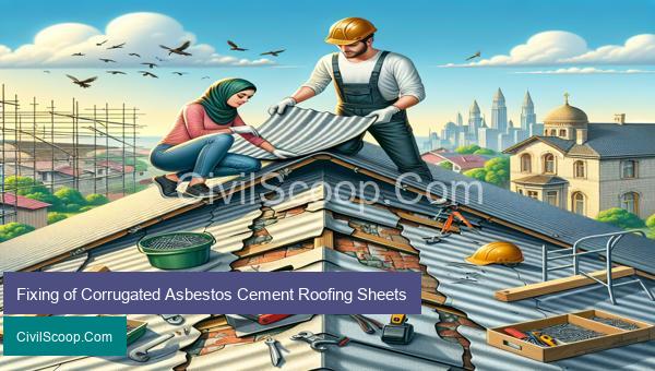 Fixing of Corrugated Asbestos Cement Roofing Sheets