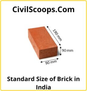 Standard Size of Brick in India
