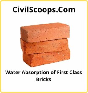 Water Absorption of First Class Bricks
