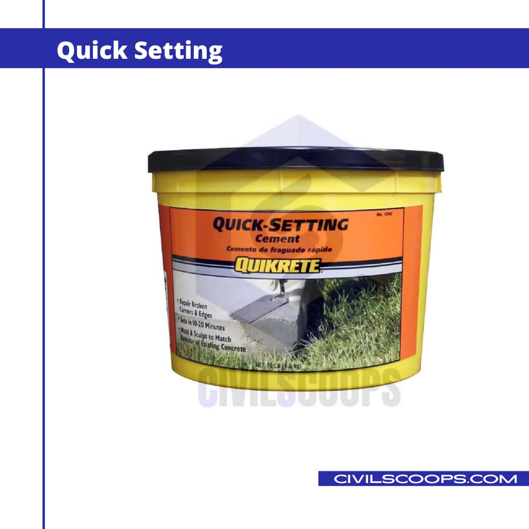 What Is Quick Setting Cement Uses of Quick Setting Cement Civil Scoops