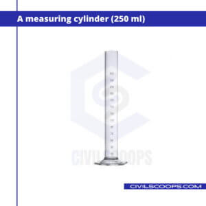 A measuring cylinder (250 ml)