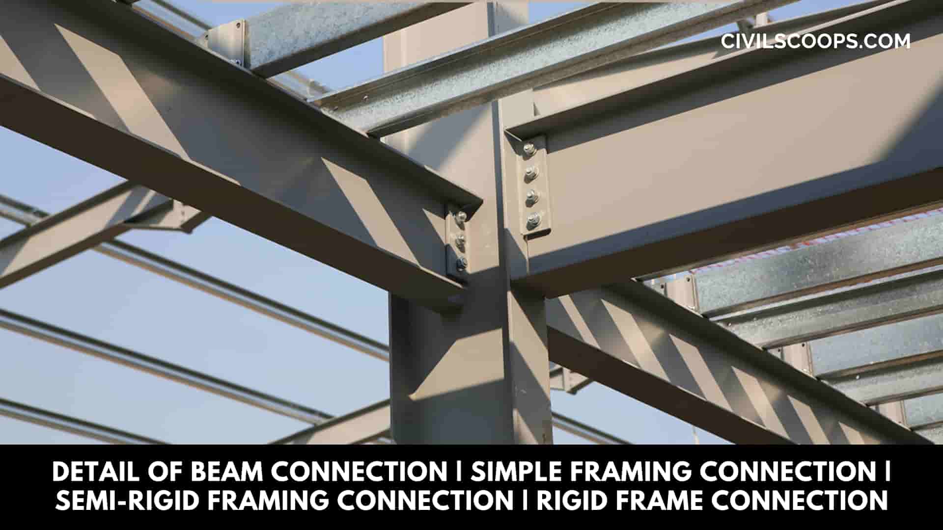 Detail of Beam Connection | Simple Framing Connection | Semi-Rigid Framing Connection | Rigid Frame Connection