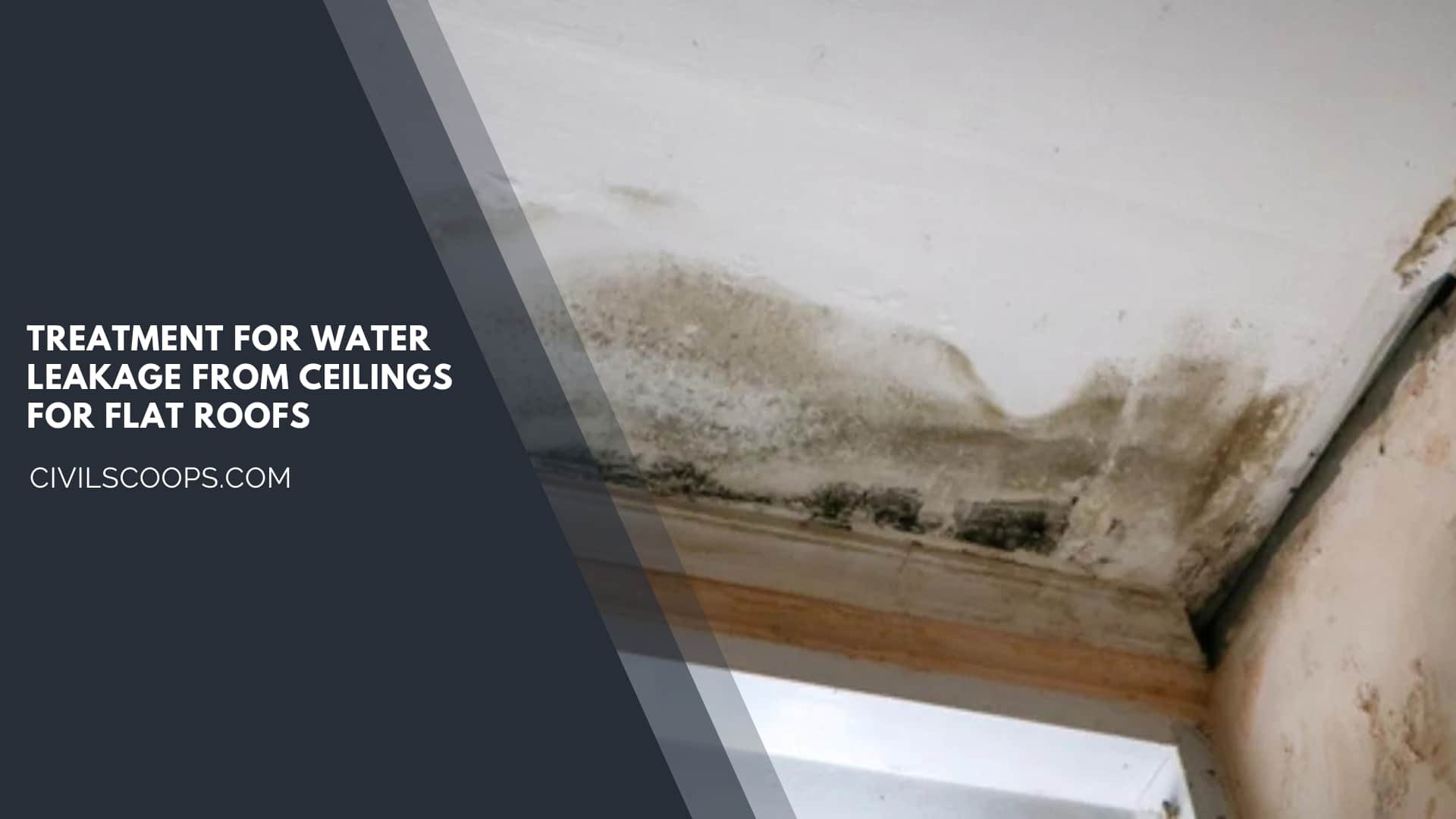 Treatment for Water Leakage from Ceilings for Flat Roofs
