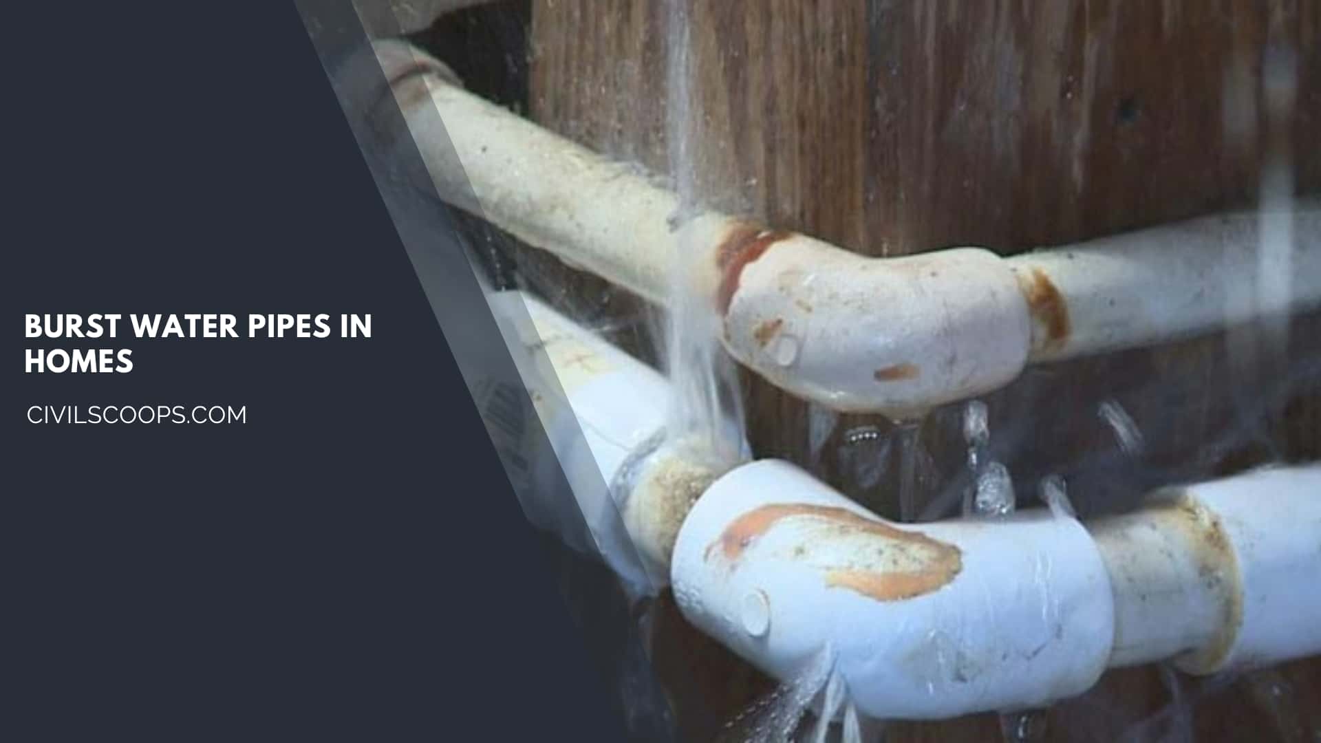 Burst Water Pipes in Homes