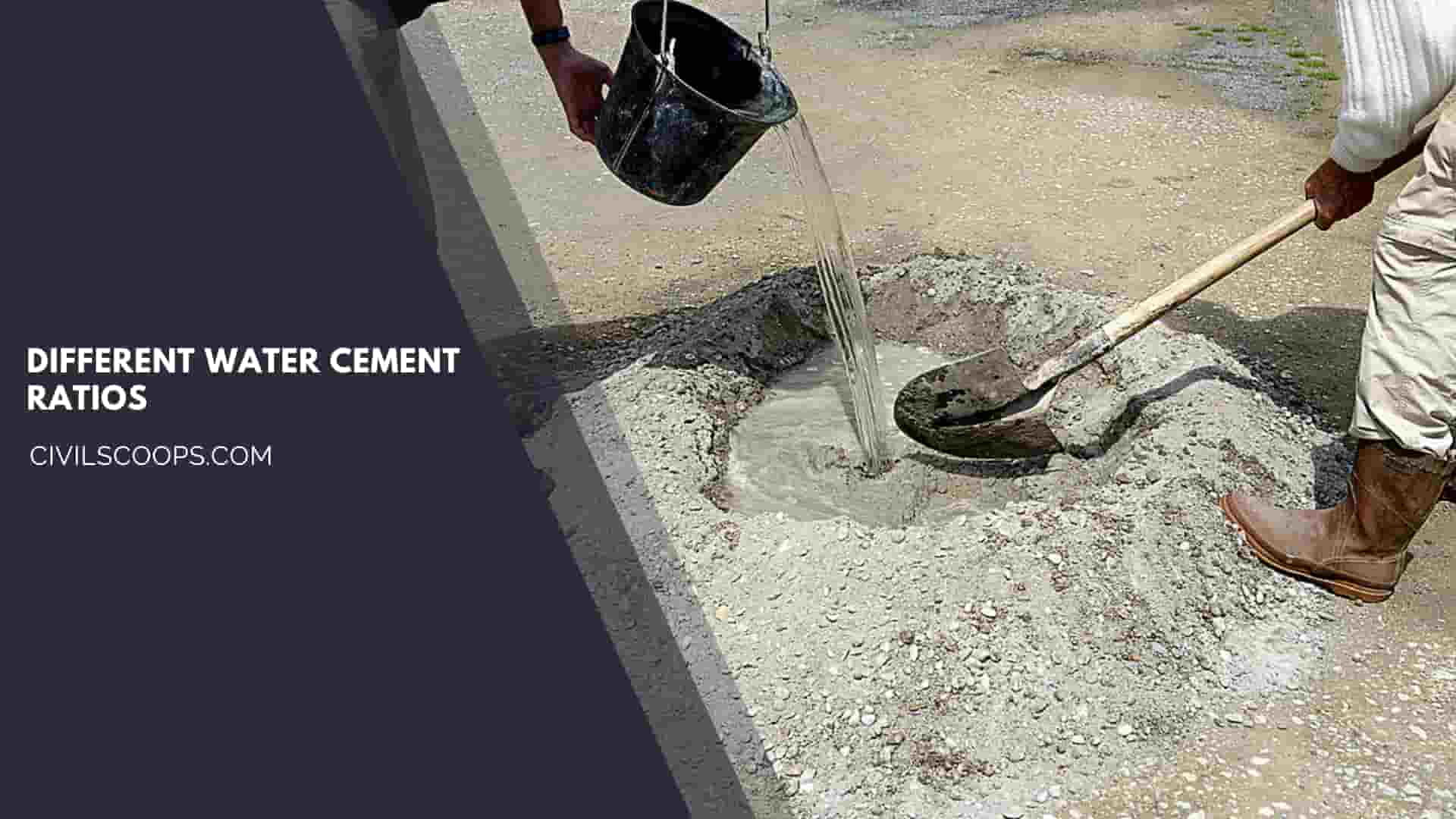Different Water Cement Ratios