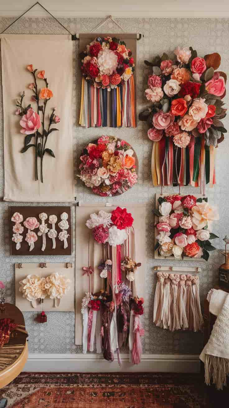 DIY Flower Wall Hangings