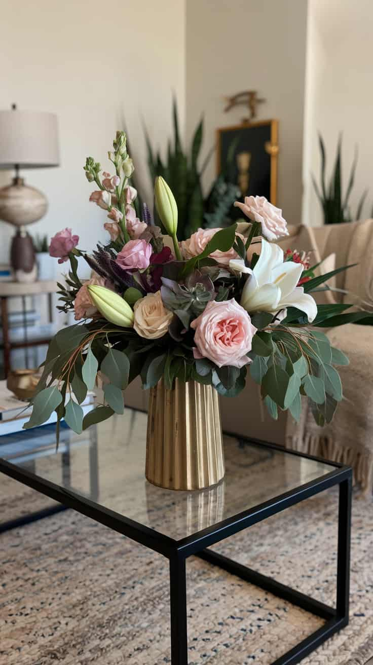 Flower Arrangement for Coffee Table